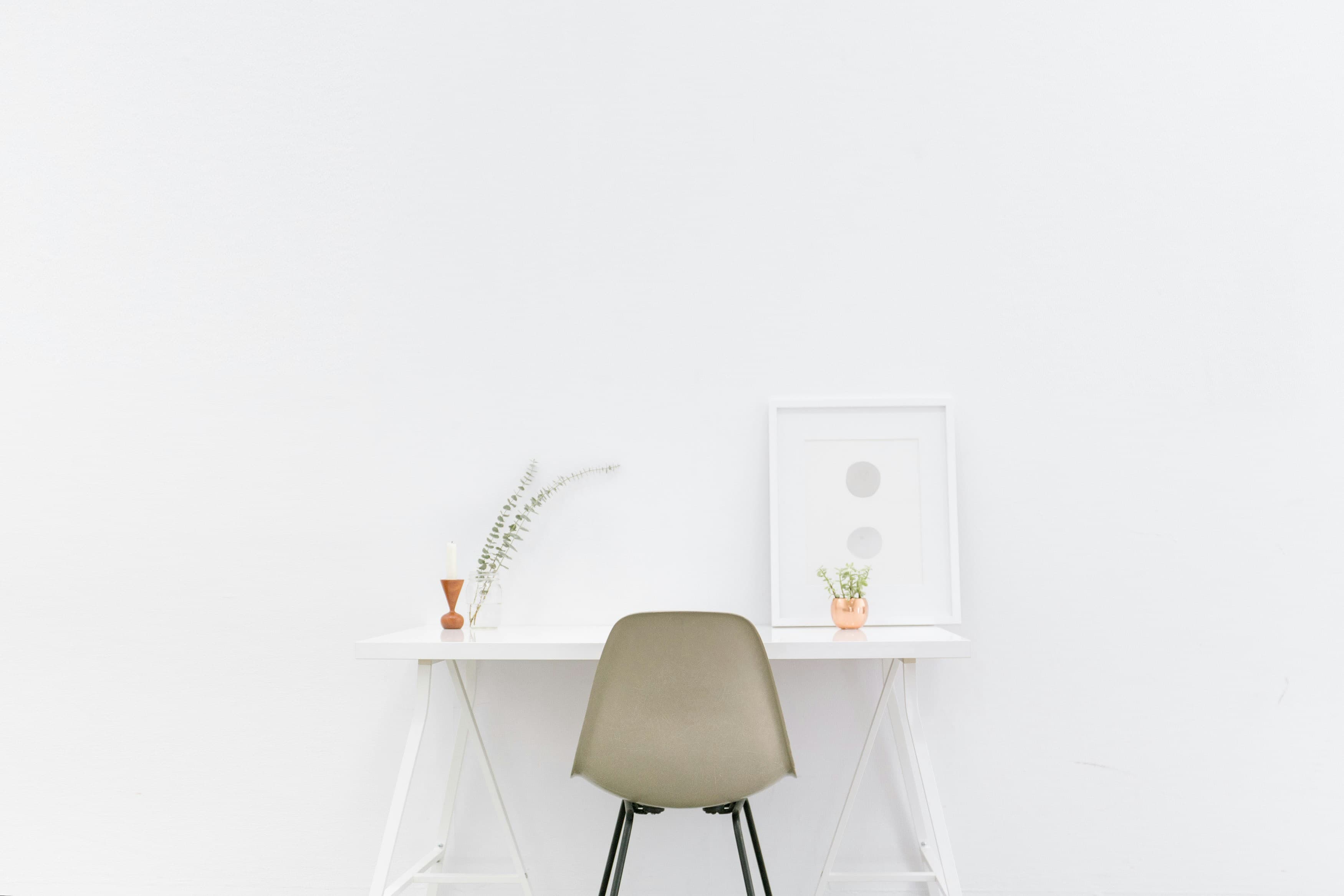 Minimal desk with chair